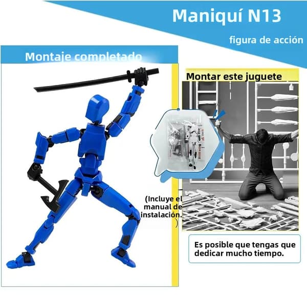 3D-printet Multi-leddet Transformerbar Actionfigur, Lilla Artikulerede Model Legetøj til Børnegaver