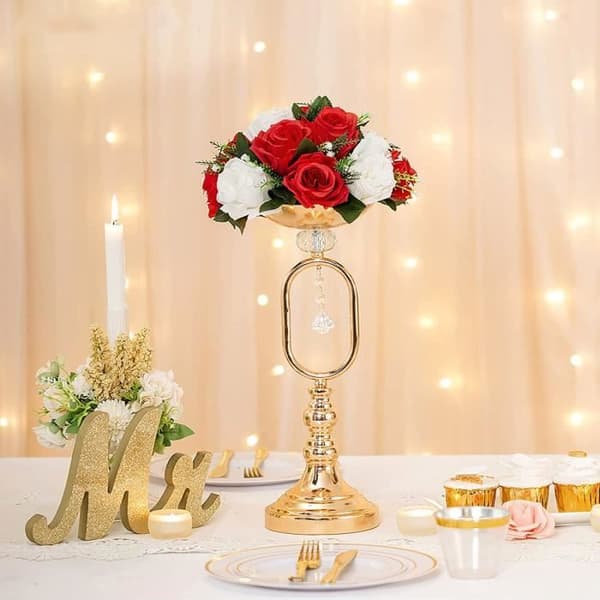 Blomsterbukett 2 stk. Rød og hvit silke elegant dekorasjon