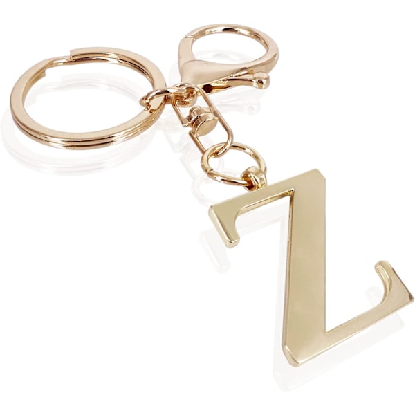 Nøglering med Guld Bogstav A-Z til Kvinder Taske Charms Pung Charms Til Håndtasker Metal Alphabet Initial Letter Nøglering Z
