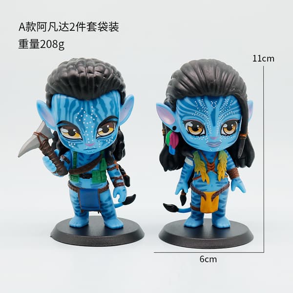 Blå Alien Kvindelig Karakter Inspireret Mini Figur 10cm, Tilfældig Levering Samlerobjekt
