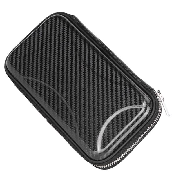 Kulfiber Business Wallet Bærbar Lynlås Wallet Kortholder Taske 21x11x3.5cm Sort Black