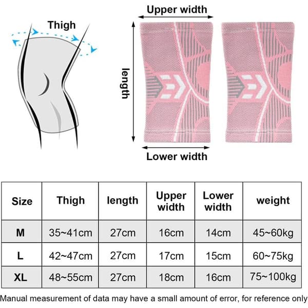 2-pack Sport Knäskydd, Justerbart Elastiskt Knäskydd, Kompressionsknäskydd, Ligament Knäskydd, M, L, XL