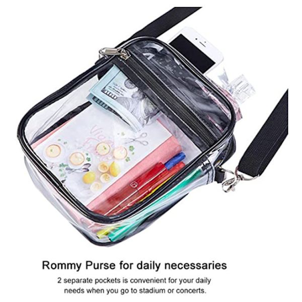 PVC transparent väska axelrem crossbody dokumentväska bärbar vattentät strand multifunktionell reseförvaring myntväska väska, crossbody väska svartPVC30 wi PVC30  (22.5*17.5*7cm)