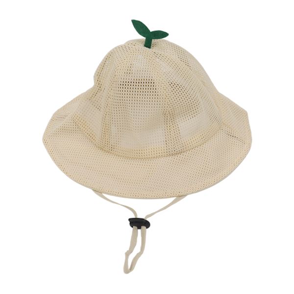 Barnens hinkhatt justerbar rep söt mesh andningsbar sommar solhatt beige beige