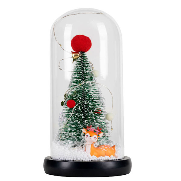 Julgran i glaskupa, med LED-ljus, för juldekoration size 2