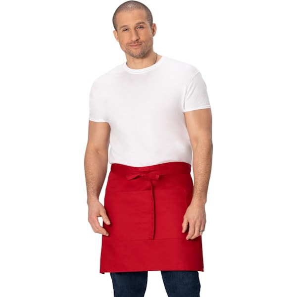 Unisex Halv Bistro Serverförkläde Red