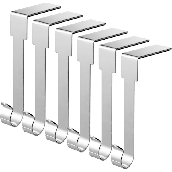 6-pak Jule Strømpeholder Hængende, Metal Kroge til Hængende Jule Strømper, Strømpeholdere til Mantel til Julepynt (JSilverStyle, 4) E