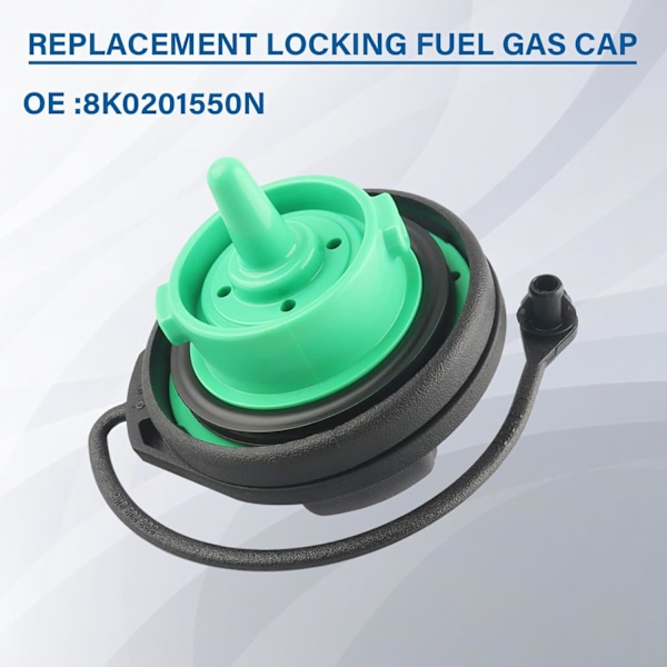 Tanklock, bränslepåfyllningslock ersättning 8K0201550N,8K0-201-550-N för 2008-2018 Audi A4 A4 Quattro A5 A5 Quattro A8 Quattro Q5 RS5 S4 S5 S8 SQ5 allroad