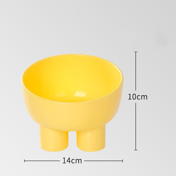 Kattens Yndlings Macaron Skål: Glat, Anti-Tip, Beskytter Nakken, 450ml yellow