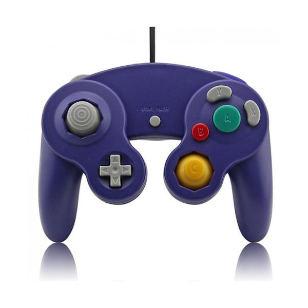 IMATICA LOS PALACIOS Trådløs Controller Nintendo GameCube Kompatibel Kabel Controller Konsol Lilla Blå