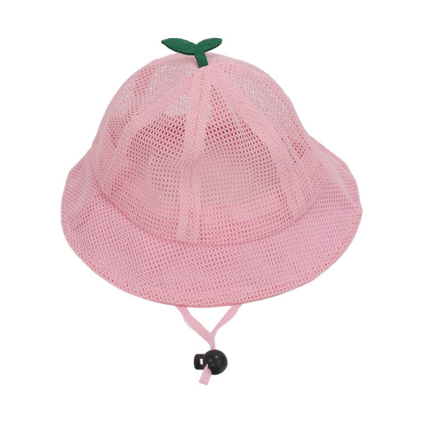 Lasten ämpärihattu säädettävä köysi Cute Mesh Hengittävä Summer Hat pinkki pink