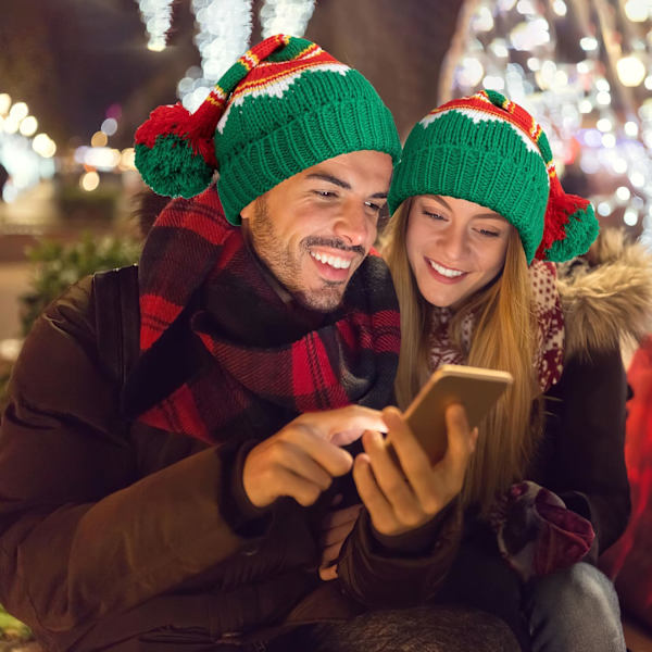 Jultomtehatt Röd Jultomtehatt Stickad Hatt Jultomtehatt För Vuxna Kvinnor Män 2-pack 2 Pack E