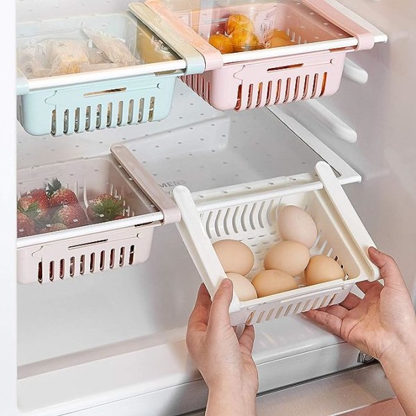 Hopfällbar lagringsboks for kjøleskap med lagringslåda for lagring av kjøleskap Kylskåp Hold kyl (4-pakning)