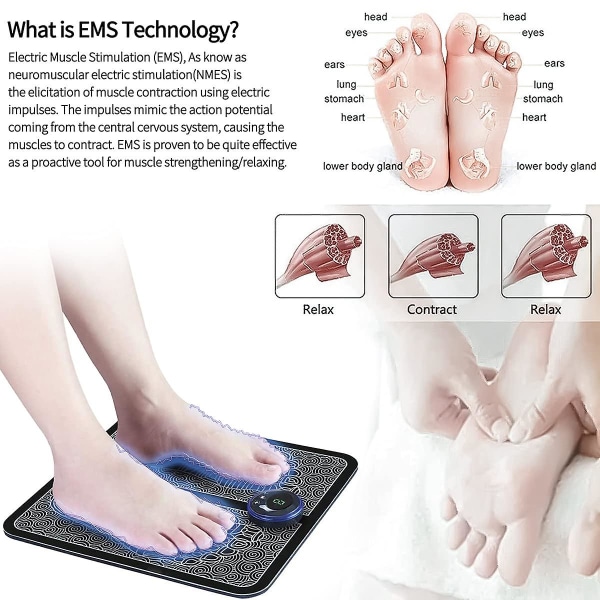 Ems Foot Massager Elektrisk Foot Hierontatyyny Stimulator Massager