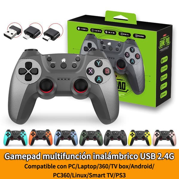 Trådløs USB 2.4G Game Controller Kompatibel med PC, Android, TV Box, Linux, PS3