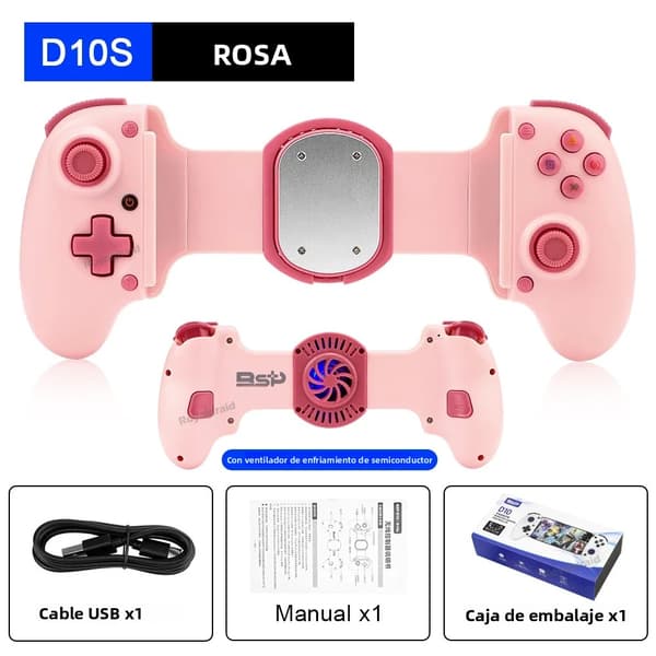 D10S Pink Trådløs Spilcontroller Kompatibel med Switch, Android, iOS og Tablet, Multiplatform Streaming Gamepad