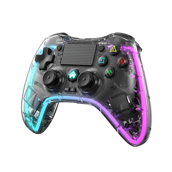P05 Trådlös handkontroll med PS4, Sexaxlig rotation, Programmerbara knappar, Kompatibel med PS3, PC, iOS, Android