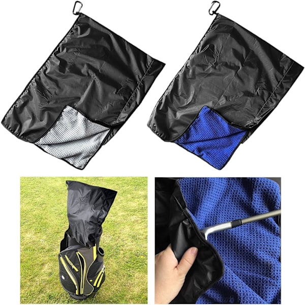 Mikrofiber Golfhanddukar Regnskydd Omslag Bärbar Golf Regnhuva Handduk 2 i 1 Golfhandduk Regnskydd för Män Kvinnor 2 i 1