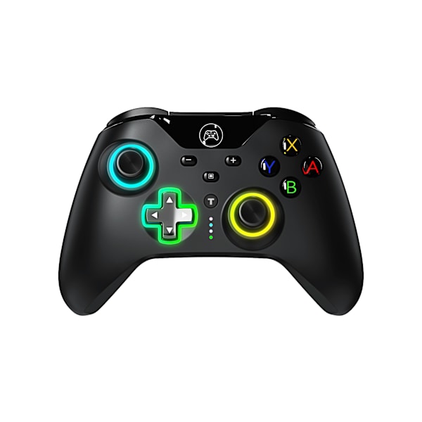 Sort trådløs spilcontroller med Turbo & 6-akser, kompatibel med Switch, PC, Mobil