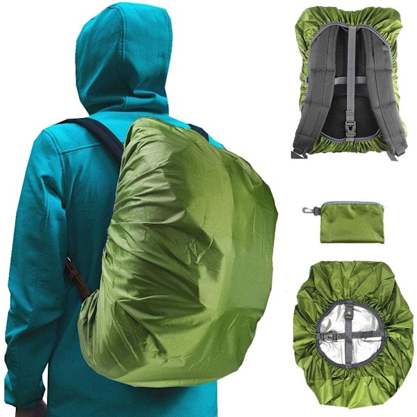 Vandafvisende Rygsæksregnbetræk, 8001mm Vandafvisende Niveau, Opgraderet Ultra-Stærk Multilagsstruktur, Army Grøn M (Til 25L-35L Rygsæk) Army Green M