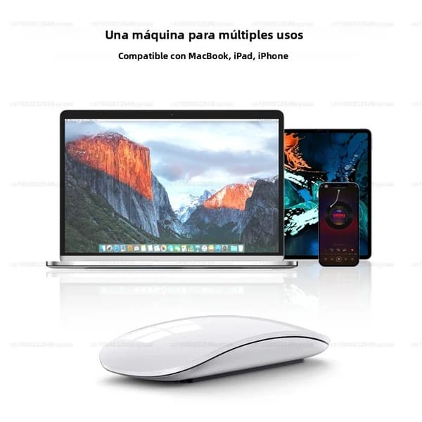 Sort med Apple Original Multi-Touch Surface Magic Mouse med Macbook Pro Air Mini Laptop Tablet PC iPad Bluetooth 5.0 Trådløs Mus black