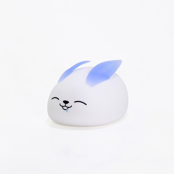 Kanin Natlampe Genopladeligt Børneværelse Lys Dyr USB Silikone Natlampe Hvid Blå Ører