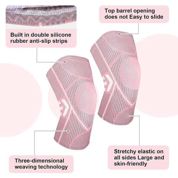 2-pack Sport Knäskydd, Justerbart Elastiskt Knäskydd, Kompressionsknäskydd, Ligament Knäskydd, M, L, XL