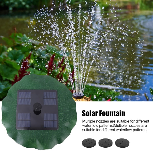 Solcelledrevet fontenebørsteløs motor vannpumpe for utendørs hagedam bassengdekorasjon 8V 1.6W