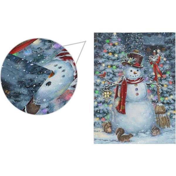 Hyvää Joulua Puu Punainen Puutarhalippu Talvi Lumikiteet Kaksipuoliset Liput 12\" x 18\", Joulu Maalaismainen Talvi Lumi Loma Uusivuosi Pieni Puutarhalippu Banneri Snowman