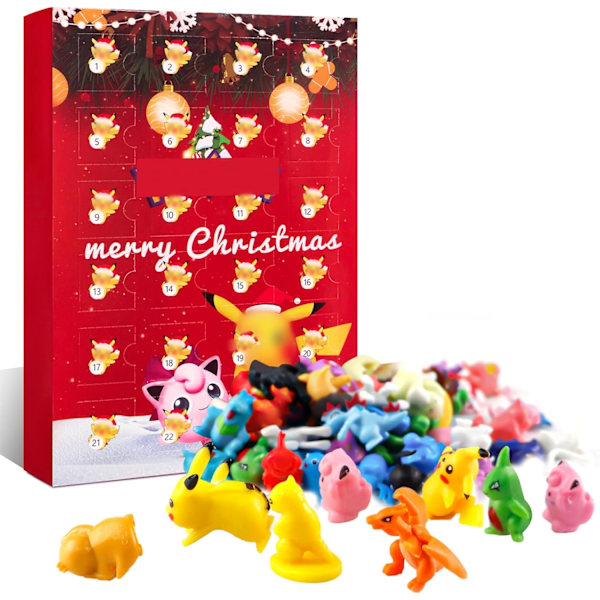 Adventskalender med 24 Stycken Nedräkningsfigurer, 2024 Adventskalender Barn, Exit Adventskalender 2024, Röd type 1