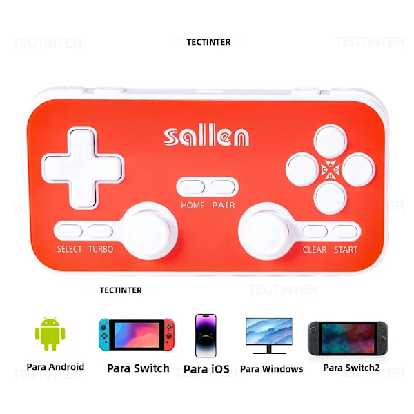 Rød Q103 Bluetooth Trådløs Spillkontroller, Kompatibel med Switch-stil, PS3, iOS, Android, PC