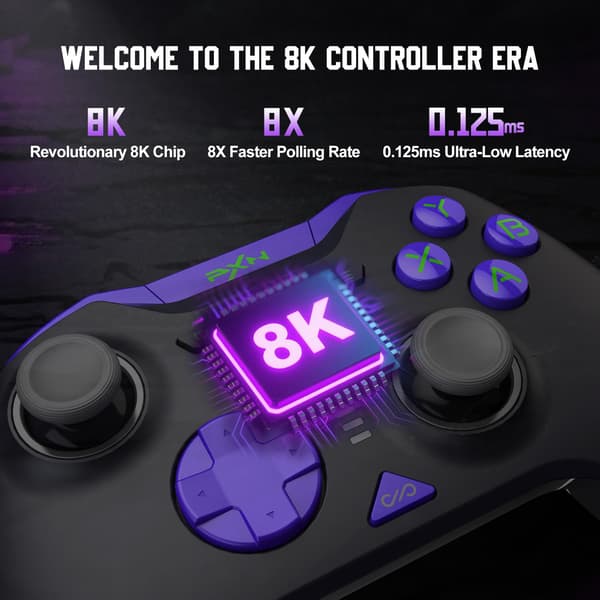 P5 2.4G & Bluetooth Trådløs Gaming Controller, Hall Trigger, Dobbelt Vibration, Makro Support