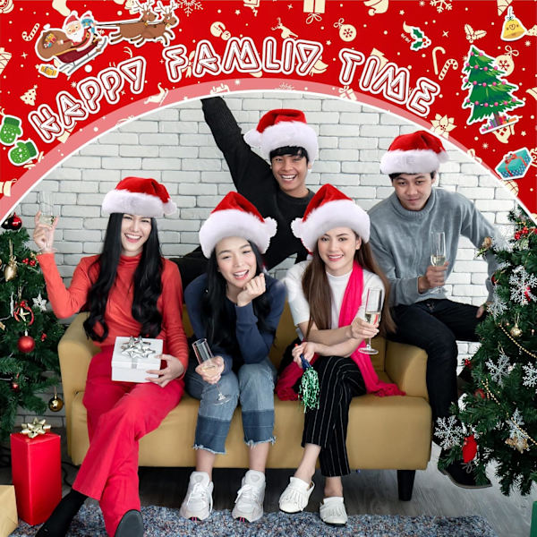 20 st Santahattar, Julhattar Bulk Plysch Unisex Julhattar för Vuxna Kvinnor & Män Festkostym (Röd) Red