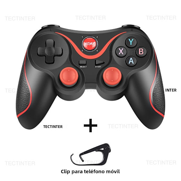 Bluetooth Gamepad-handkontroll med stativ, kompatibel med Android, PC, Switch och PS3-system