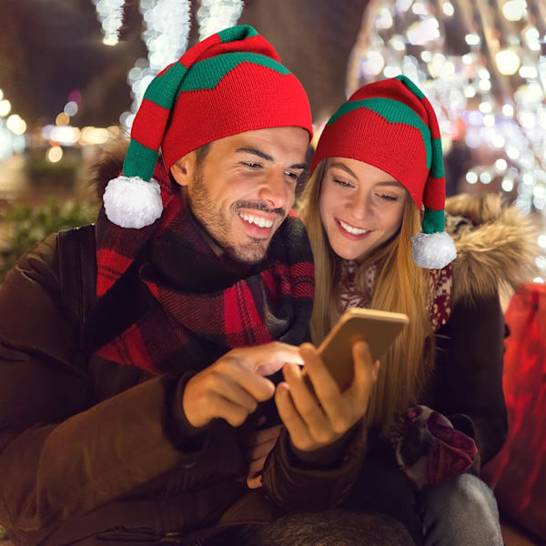 Jultomtehatt Röd Jultomtehatt Stickad Hatt Jultomtehatt För Vuxna Kvinnor Män B