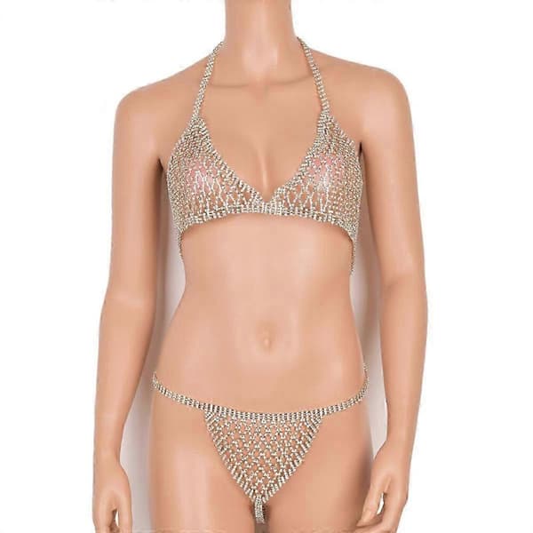 Fantastisk rhinstens taljekæde, dame bikini kæde