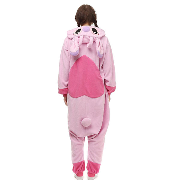 Vuxen Onesie Djur Pyjamas Halloween Cosplay Kostymer Festkläder Rosa M