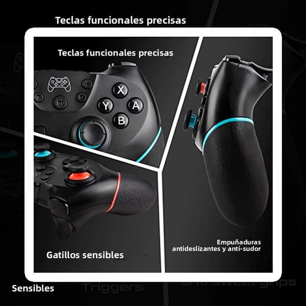 Svart Trådlös Pro Kontroller Kompatibel med Nintendo Switch, Switch Lite och OLED, Bluetooth Gamepad