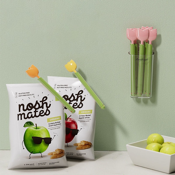 Tulpan Magnetförslutningsklämma Mat Plastpåse Fuktsäker Färschetsklipp Mjölkpulverförslutare Snacks Förslutningsklämma