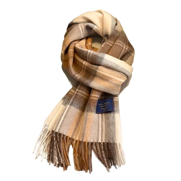 Kamelkaffe - Brittisk Klassisk Halsduk - Vintage Randig Unisex Vinterhalsduk 5