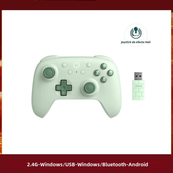 Fersken Grøn 2C Ultimate Trådløs Spilcontroller, Kompatibel med PC Windows, Android, USB, Bluetooth, SteamOS