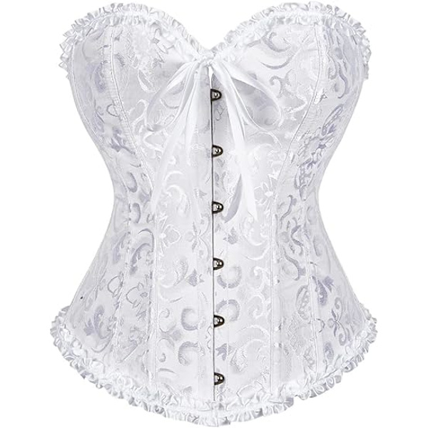Korsett Toppar för Kvinnor, Bustier Shapewear Lingerie, Spets Midja Push Up Bodysuit M