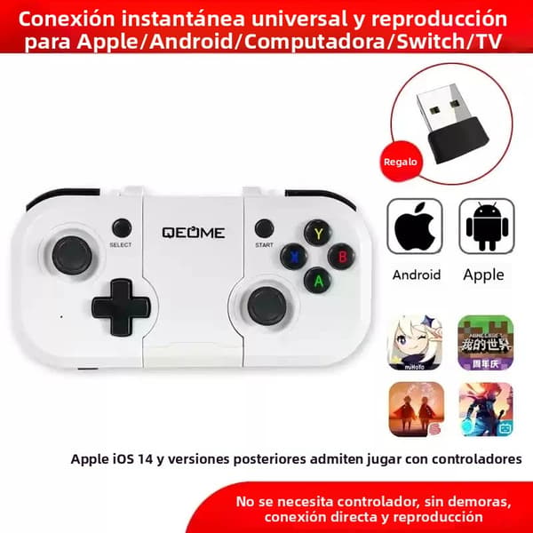 QEOME Style Multiplatform Bluetooth-spilcontroller, kompatibel med iPhone, Android, PC og Switch