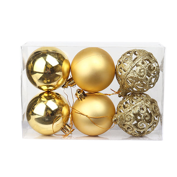 Julekugle-hængende pynt sæt Juletræspynt golden 8cm
