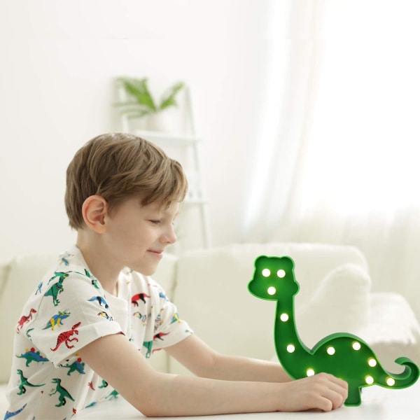 Supersöt dinosaurie LED-nattlampa, dekorativ bordslampa för barnens sovrum, markeringstält, en present till alla dinosaurieälskare! (Dinosaurie-grön