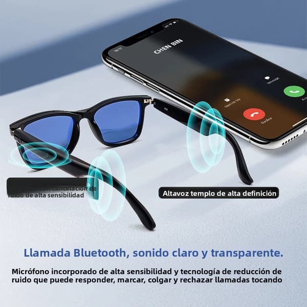 Orange Bluetooth-smartbriller med kamera, lyd, opkaldsfunktion, stemmeassistent og polariserede linser.