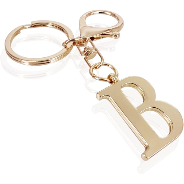 Nøglering med Guld Bogstav A-Z til Kvinder Taske Charms Pung Charms Til Håndtasker Metal Alphabet Initial Letter Nøglering B