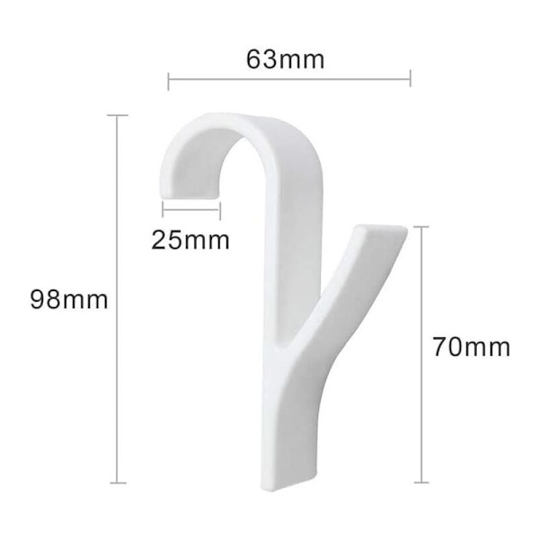 Universal Håndklæde Radiator Krog - Plastik, Hvid