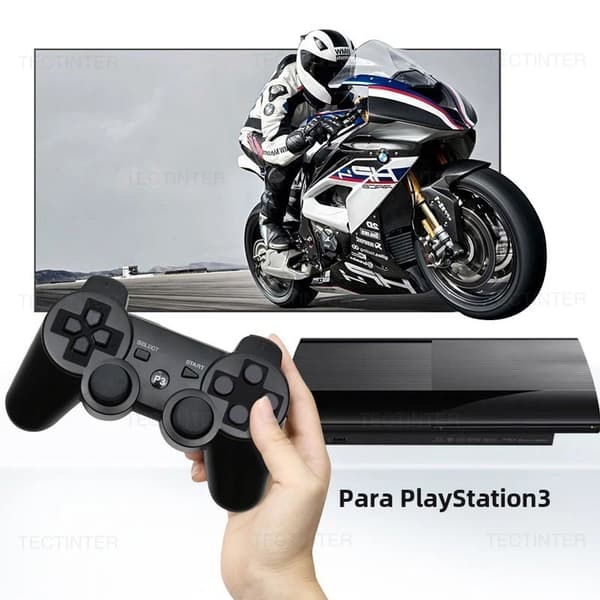 Sort Bluetooth-spilcontroller, kompatibel med PS3-konsol, trådløs 6-akset gamepad, indbygget batteri