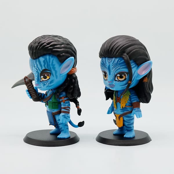 Blå Alien Kvindelig Karakter Inspireret Mini Figur 10cm, Tilfældig Levering Samlerobjekt